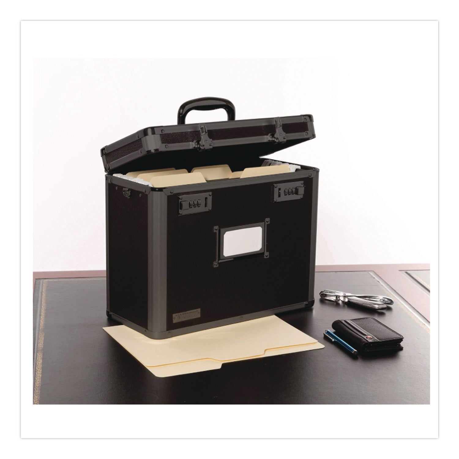 Locking Personal File Tote, Letter, 7.25 x 13.75 x 12.5, Tactical Black