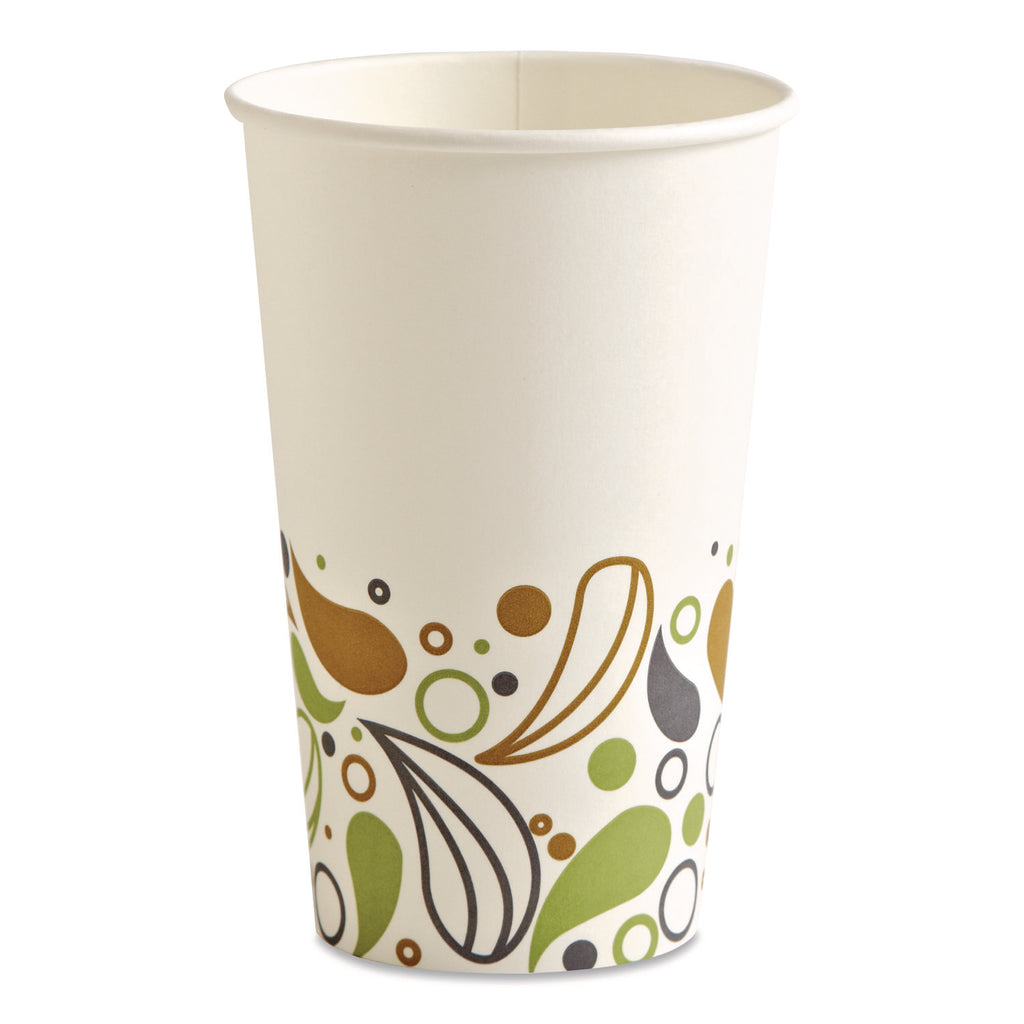 Deerfield Printed Paper Hot Cups, 16 oz, 50 Cups/Sleeve, 20 Sleeves/Carton