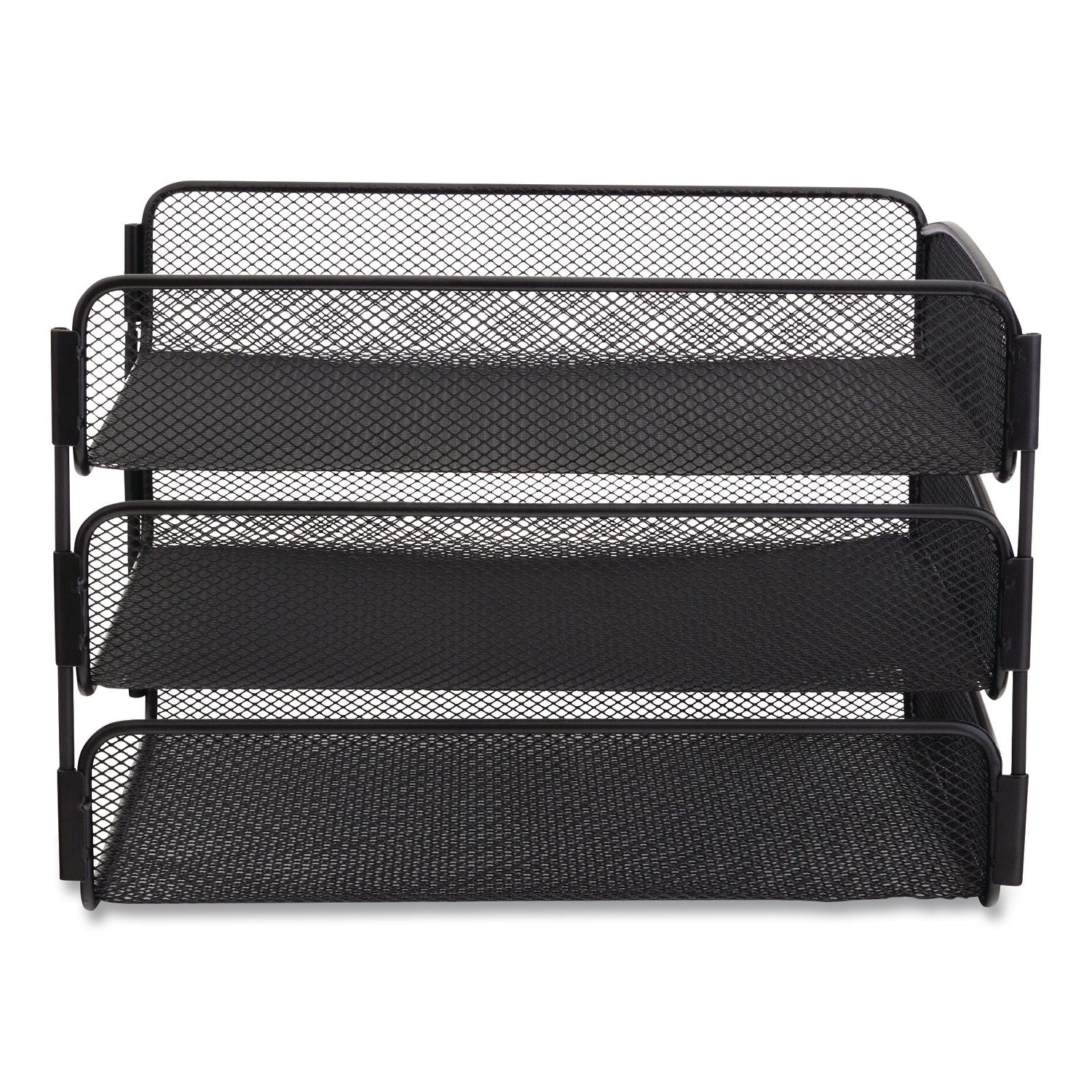 Onyx Desk Tray, 3 Sections, Letter Size Files, 9.25" x 11.75" x 8", Black