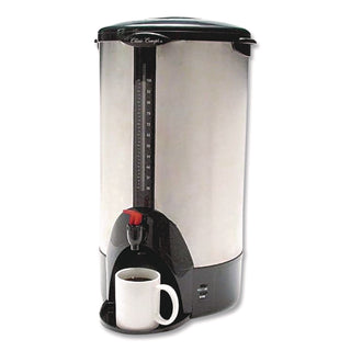 Home/Business 100-Cup Double-Wall Percolating Urn, Stainless Steel