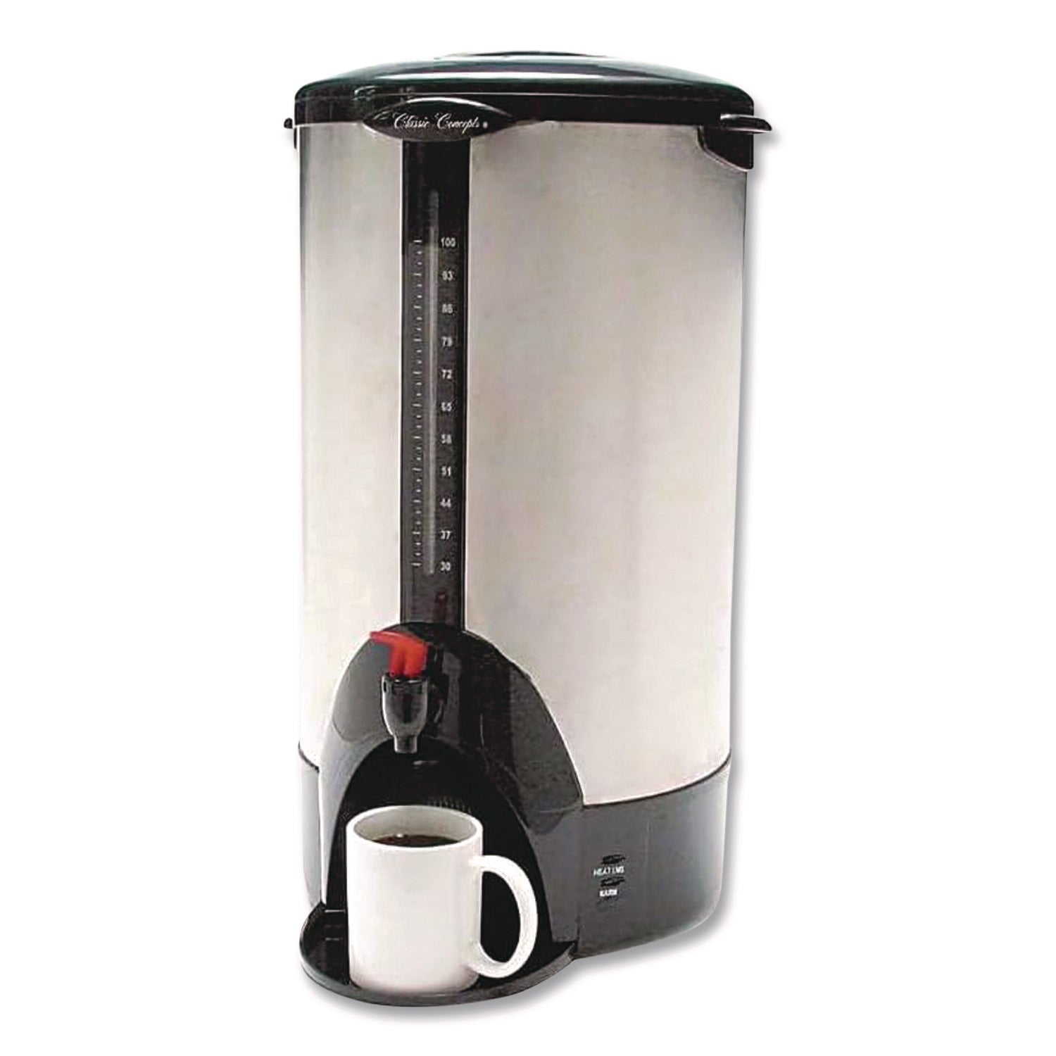 Home/Business 100-Cup Double-Wall Percolating Urn, Stainless Steel