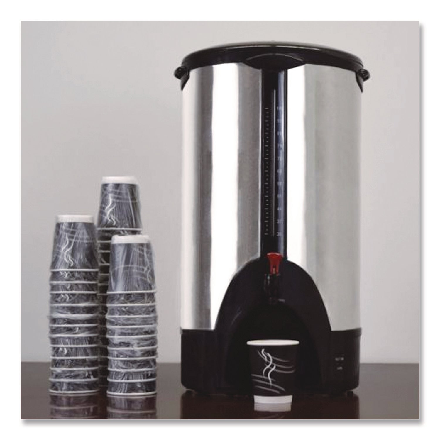 Home/Business 100-Cup Double-Wall Percolating Urn, Stainless Steel