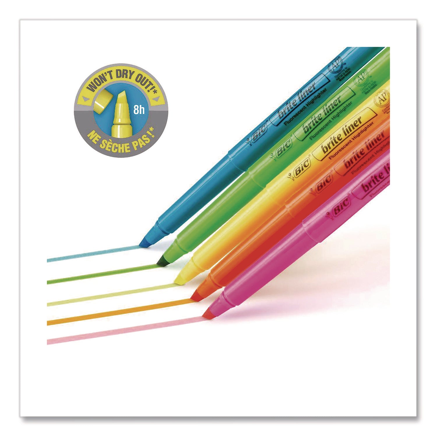 Brite Liner Highlighter, Assorted Ink Colors, Chisel Tip, Assorted Barrel Colors, Dozen