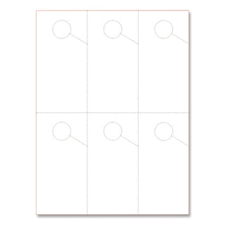 Micro-Perforated Parking Pass, 110 lb Index Weight, 8.25 x 11, White, 6 Passes/Sheet, 50 Sheets/Pack
