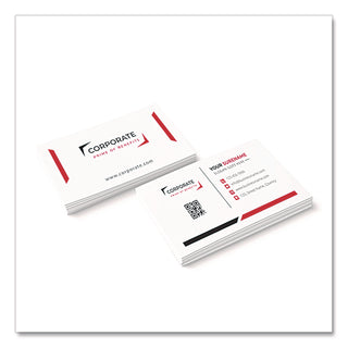 Printable Microperf Business Cards, Copier/Inkjet/Laser/Offset, 2 x 3.5, White, Bristol, 1,000 Cards, 10/Sheet, 100 Sheets/PK
