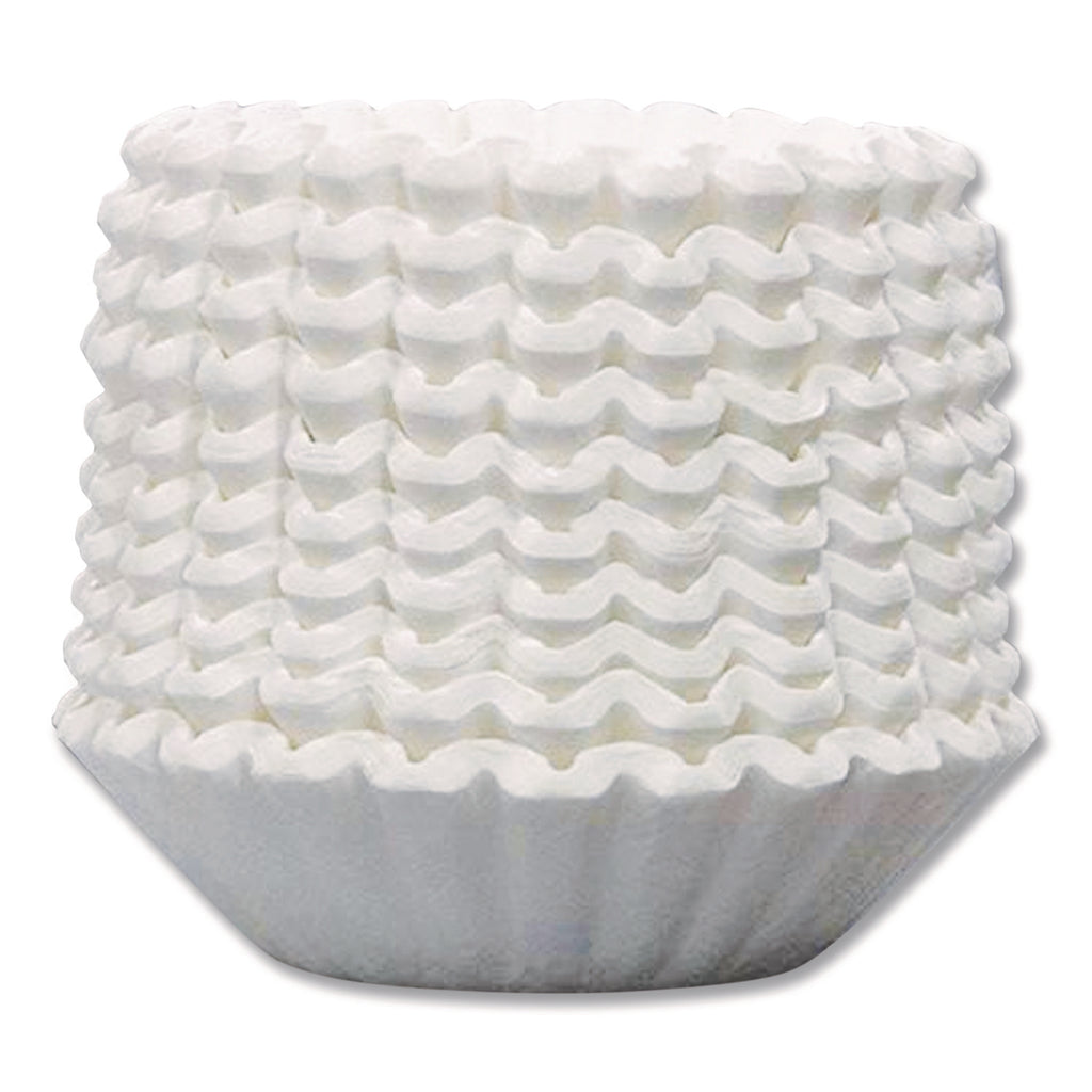 Commercial Coffee Filters, 32 Cup Size, Flat Bottom, 50/Cluster, 10 Clusters/Pack