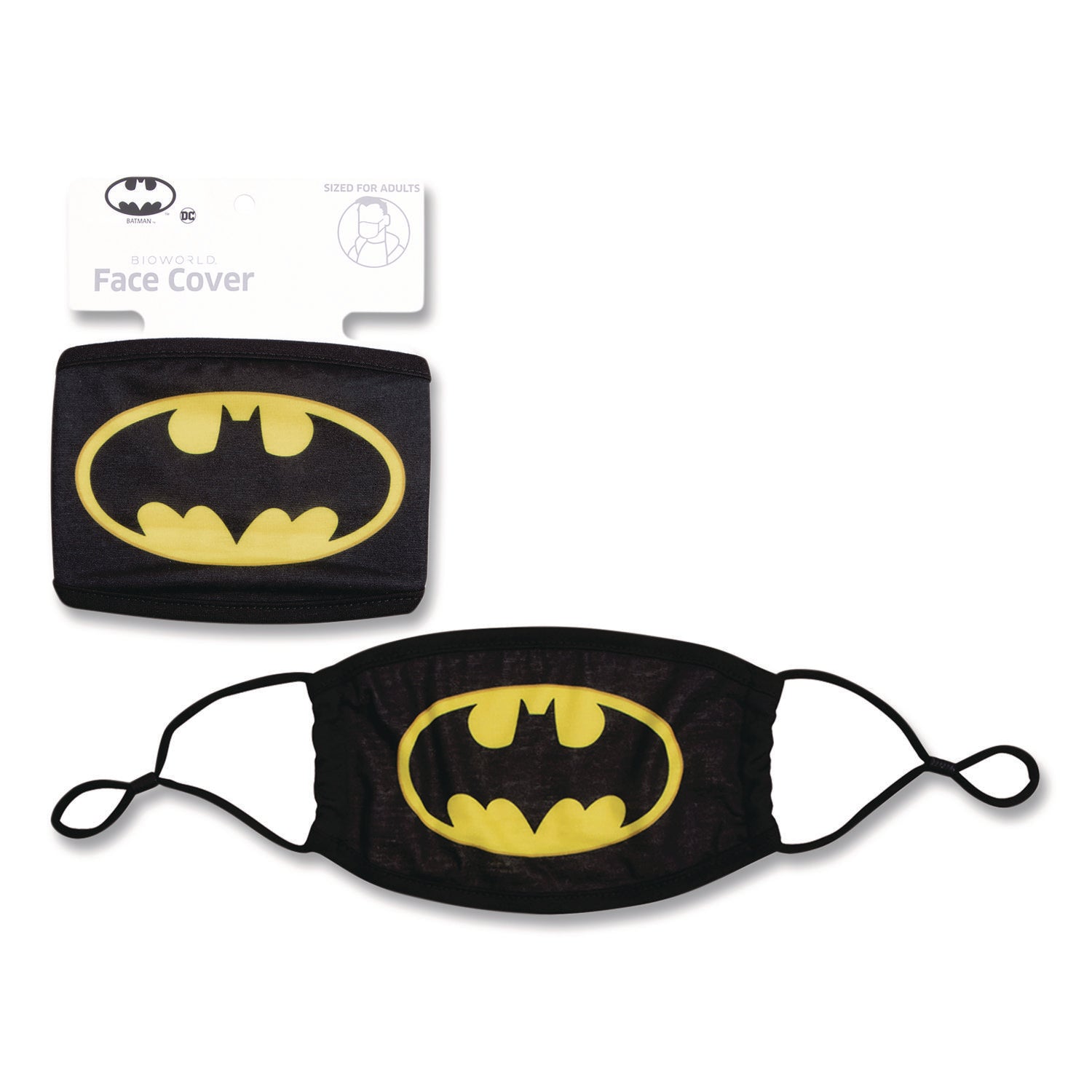 Cloth Face Mask, Batman Logo Print, Cotton/Polyester/Spandex, Adult