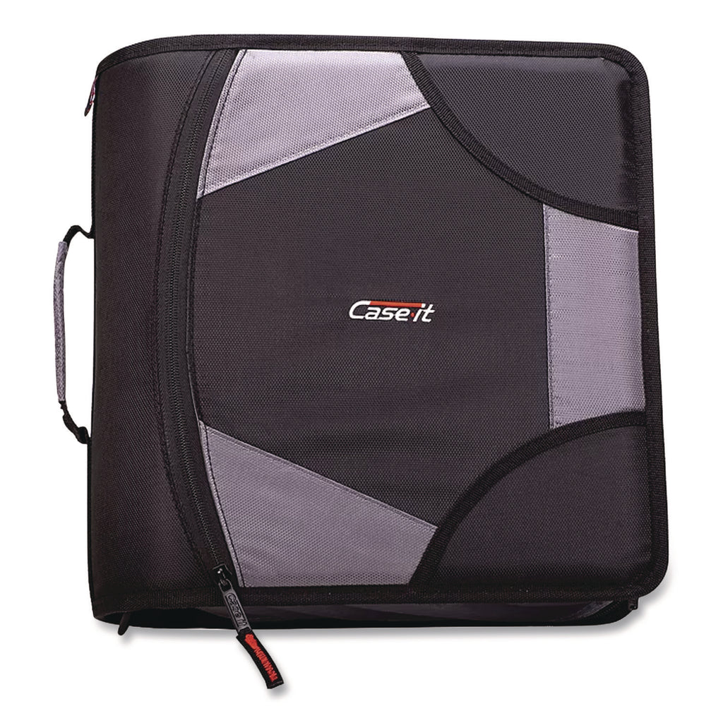 King Size Mighty Zip Tab Binder, 3 Rings, 4" Capacity, 11 x 8.5, Black