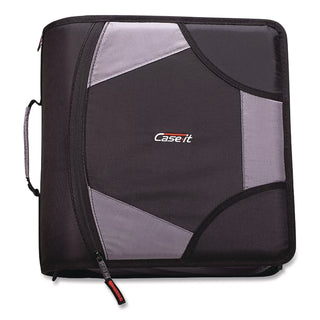 King Size Mighty Zip Tab Binder, 3 Rings, 4" Capacity, 11 x 8.5, Black