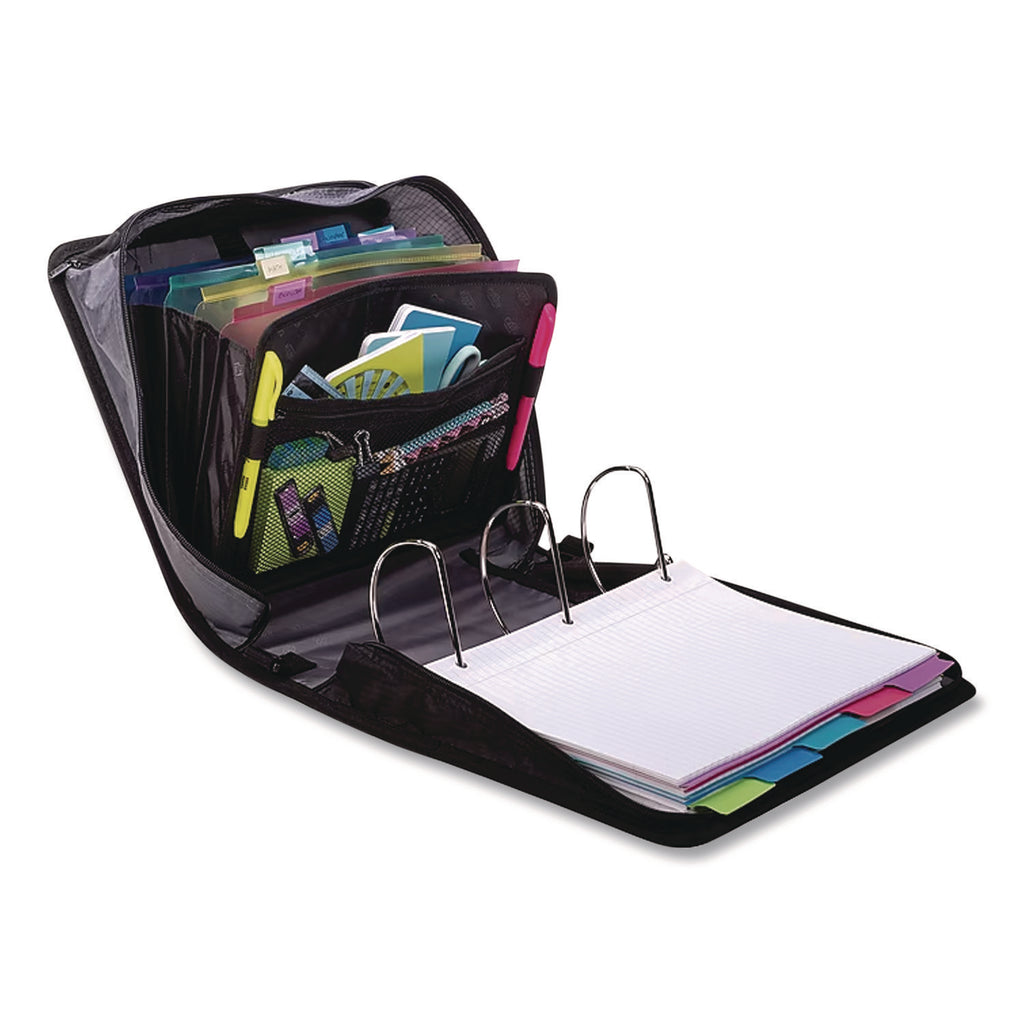 King Size Mighty Zip Tab Binder, 3 Rings, 4" Capacity, 11 x 8.5, Purple