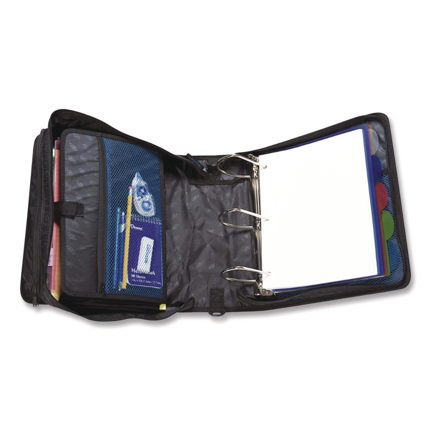 King Size Mighty Zip Tab Binder, 3 Rings, 4" Capacity, 11 x 8.5, Red