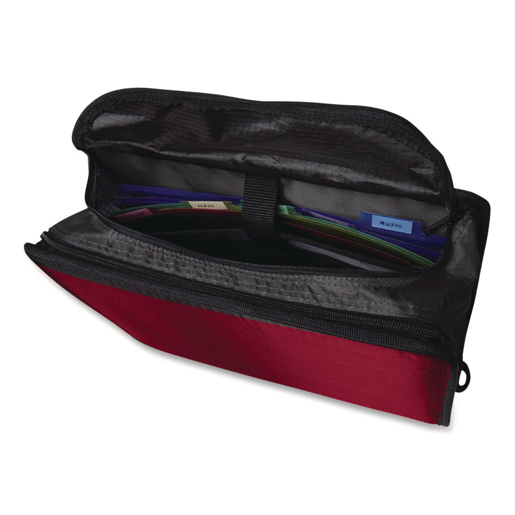 King Size Mighty Zip Tab Binder, 3 Rings, 4" Capacity, 11 x 8.5, Red