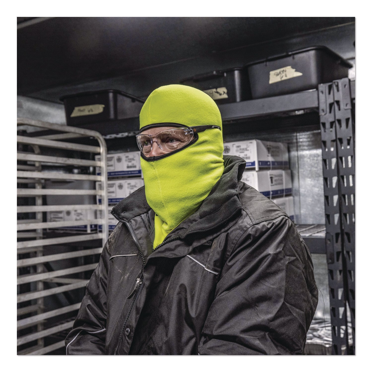 N-Ferno 6821 Fleece Balaclava Face Mask, One Size Fits Most, Lime, Ships in 1-3 Business Days