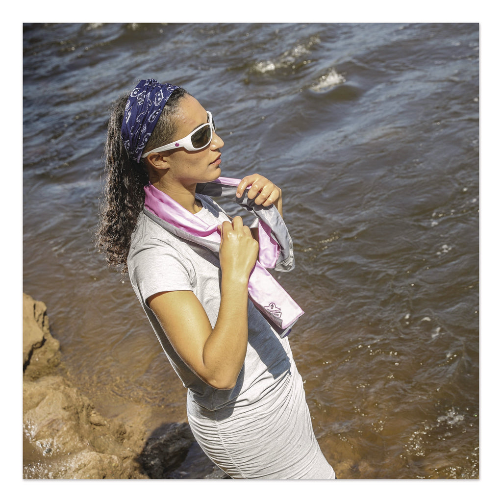 Chill-Its 6602 Evaporative PVA Cooling Towel, 29.5 x 13, One Size Fits Most, PVA, Pink, Ships in 1-3 Business Days