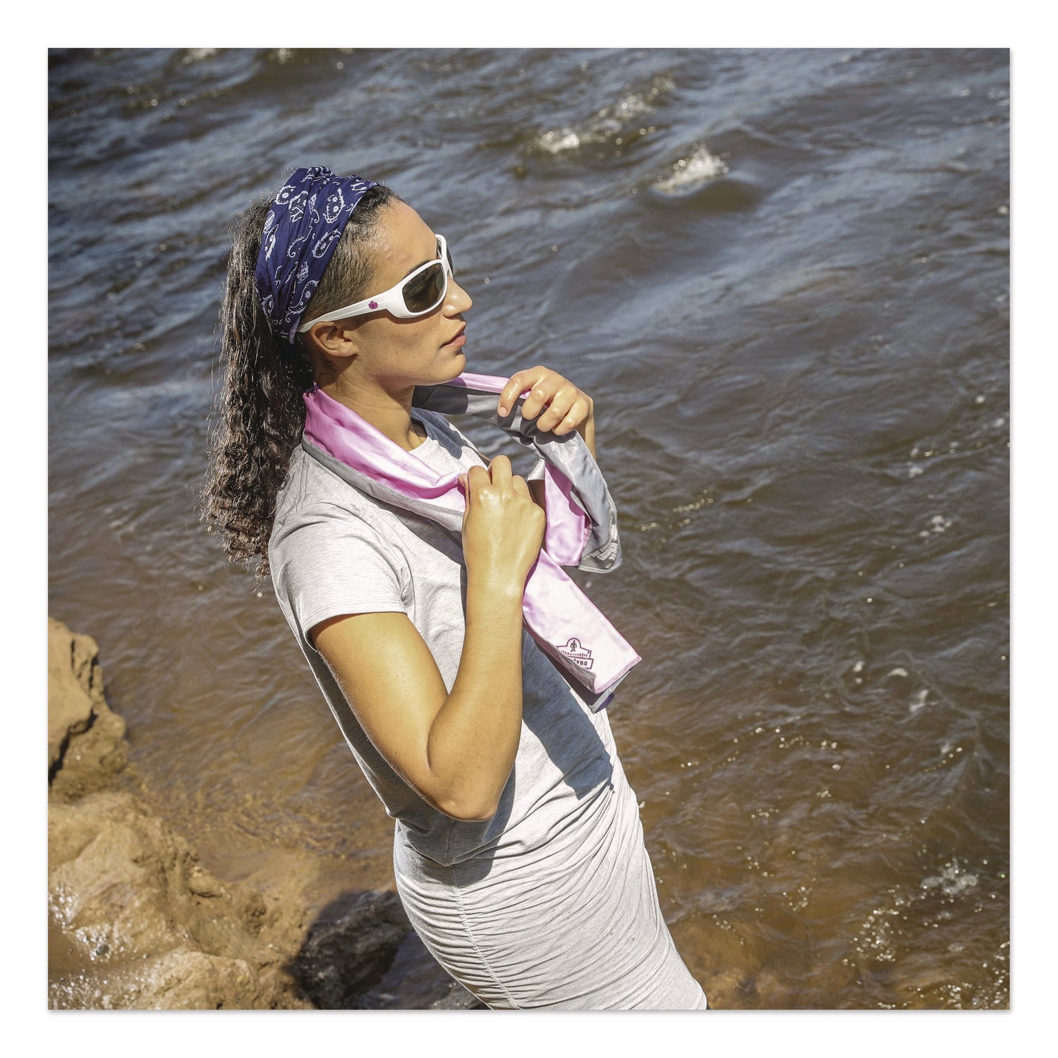 Chill-Its 6602 Evaporative PVA Cooling Towel, 29.5 x 13, One Size Fits Most, PVA, Pink, Ships in 1-3 Business Days