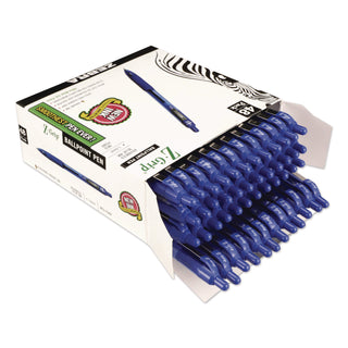 Zebra Z-Grip Retractable Ballpoint Pens - Medium Pen Point - 1 mm Pen Point Size - Retractable - Blue - Clear Plastic Barrel - 48 / Pack