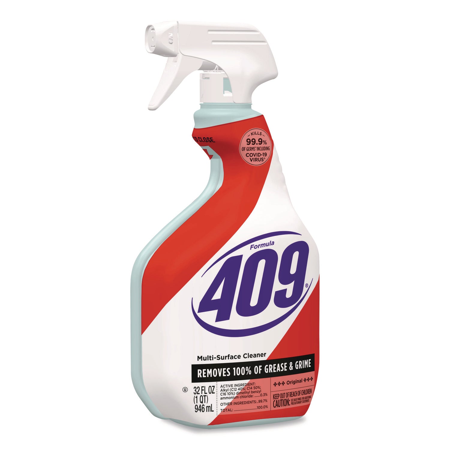 Formula 409 Multi-Surface Cleaner - 32 fl oz (1 quart) - Original Scent - 9 / Carton - Anti-bacterial, Deodorize, Disinfectant - White, Red