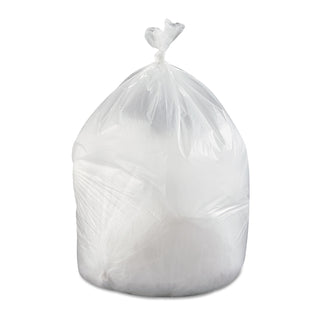 High-Density Commercial Can Liners Value Pack, 60 gal, 19 mic, 38" x 58", Clear, 25 Bags/Roll, 6 Interleaved Rolls/Carton
