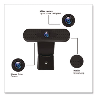 OTM Basics Webcam, 1920 pixels x 1080 pixels, 2 Mpixels, Black