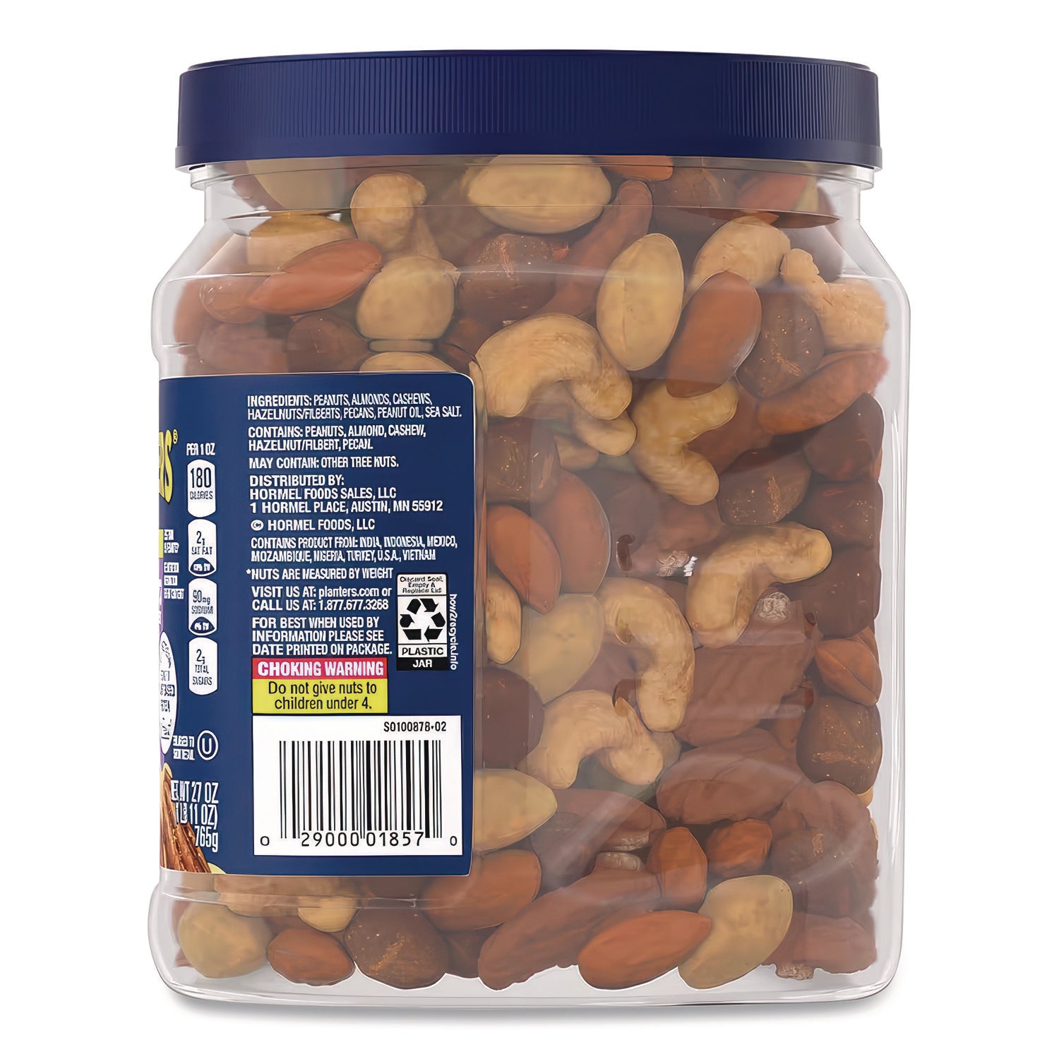 Salted Mixed Nuts, 27 oz Canister
