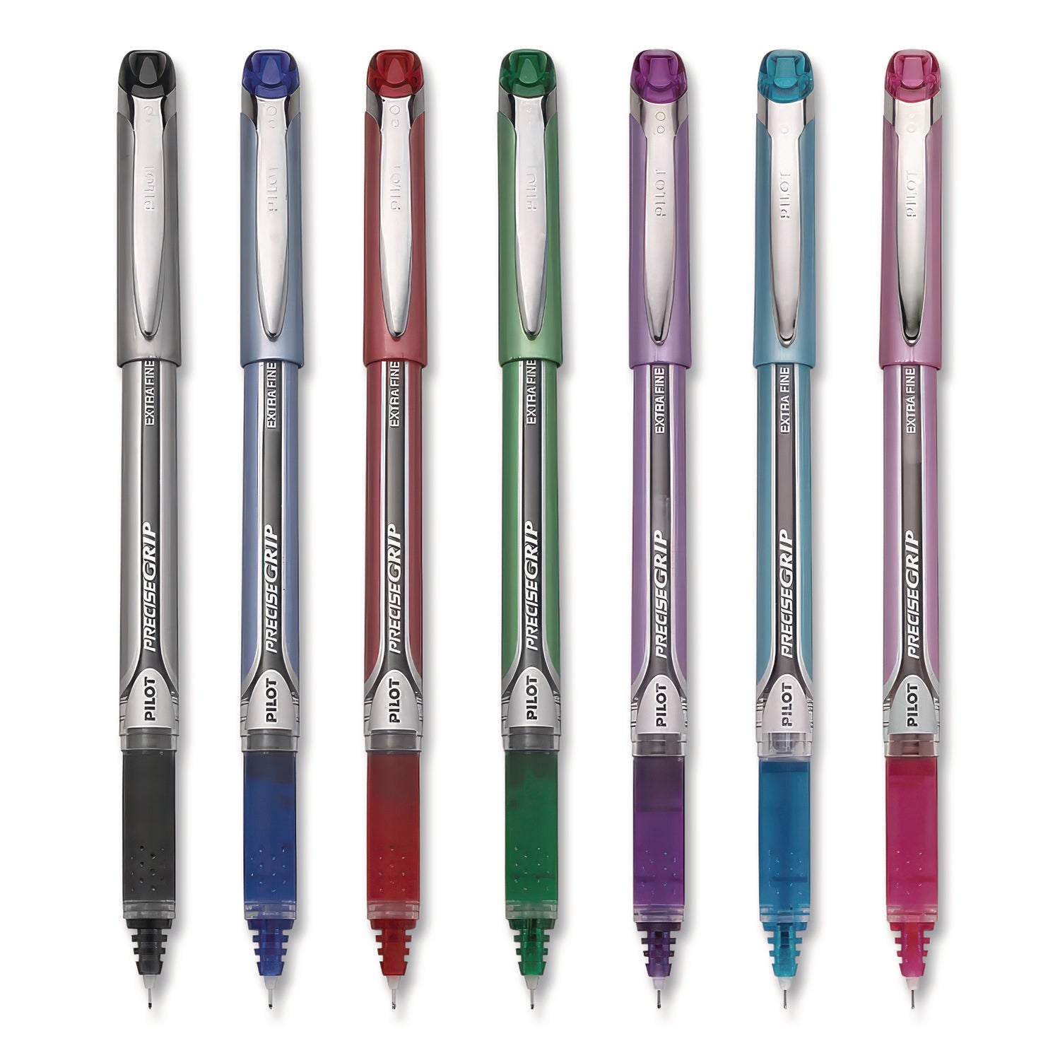 Precise Grip Roller Ball Pen, Stick, Extra-Fine 0.5 mm, Assorted Ink and Barrel Colors, 7/Pack