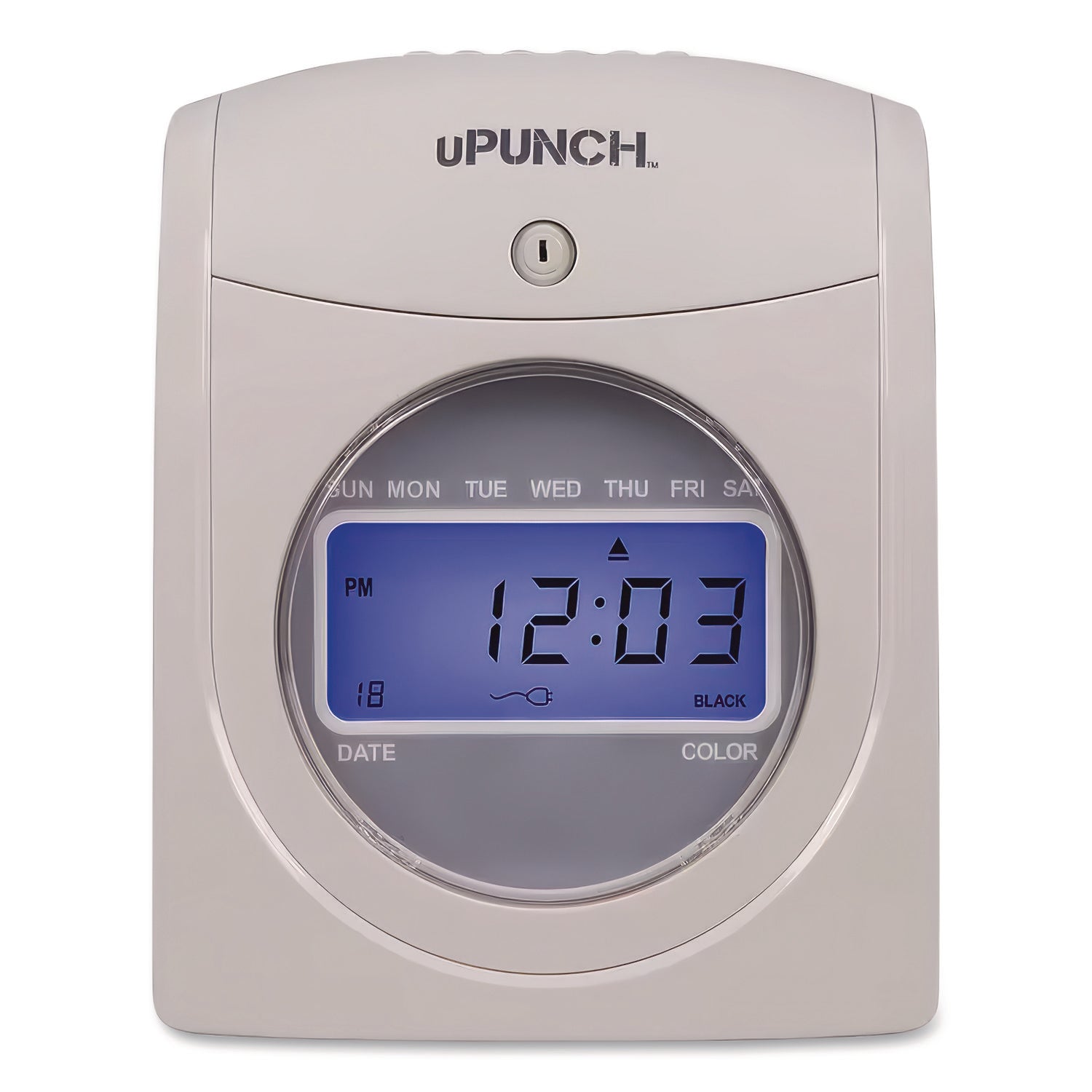 UB2000 Electronic Calculating Time Clock Bundle, LCD Display, Gray
