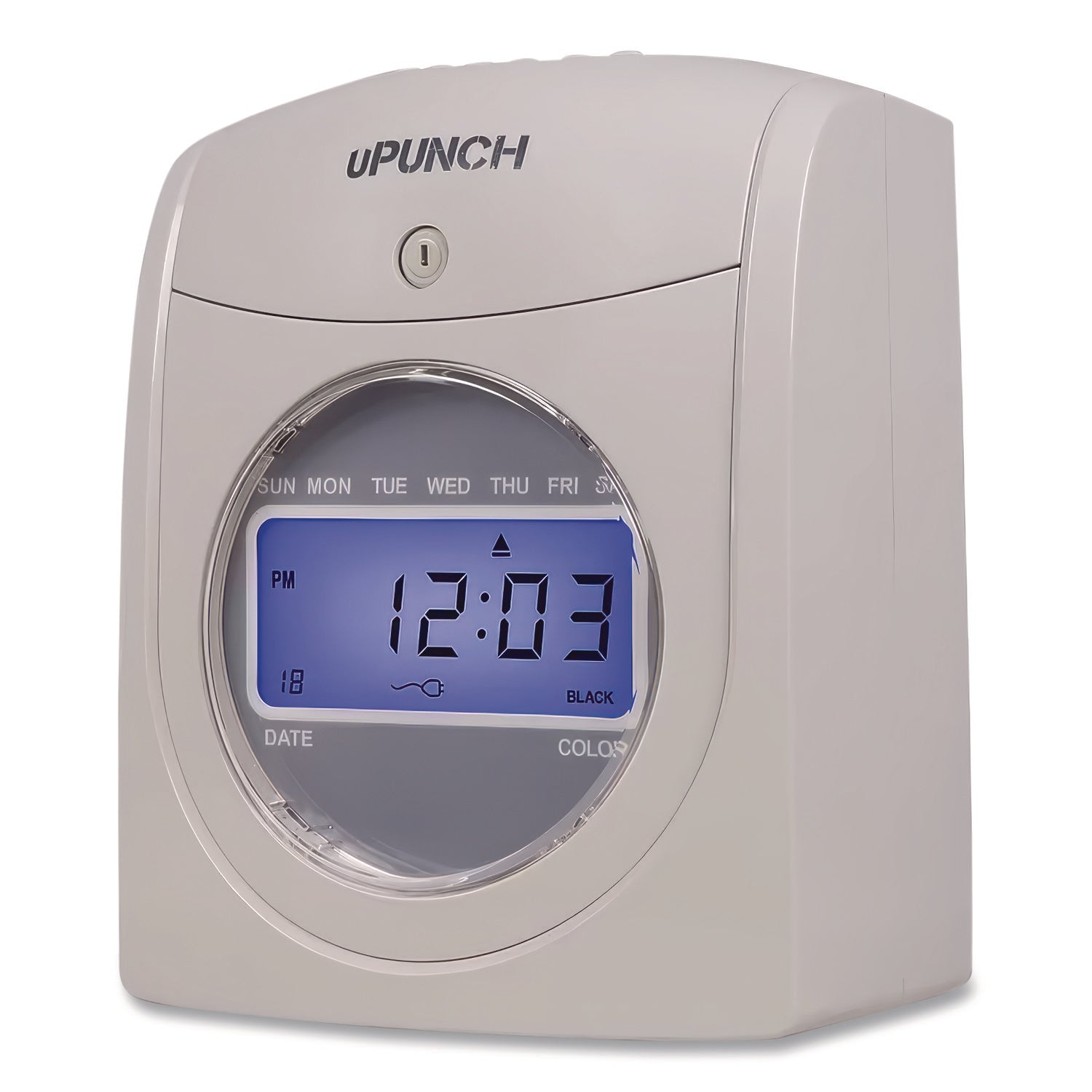 UB2000 Electronic Calculating Time Clock Bundle, LCD Display, Gray