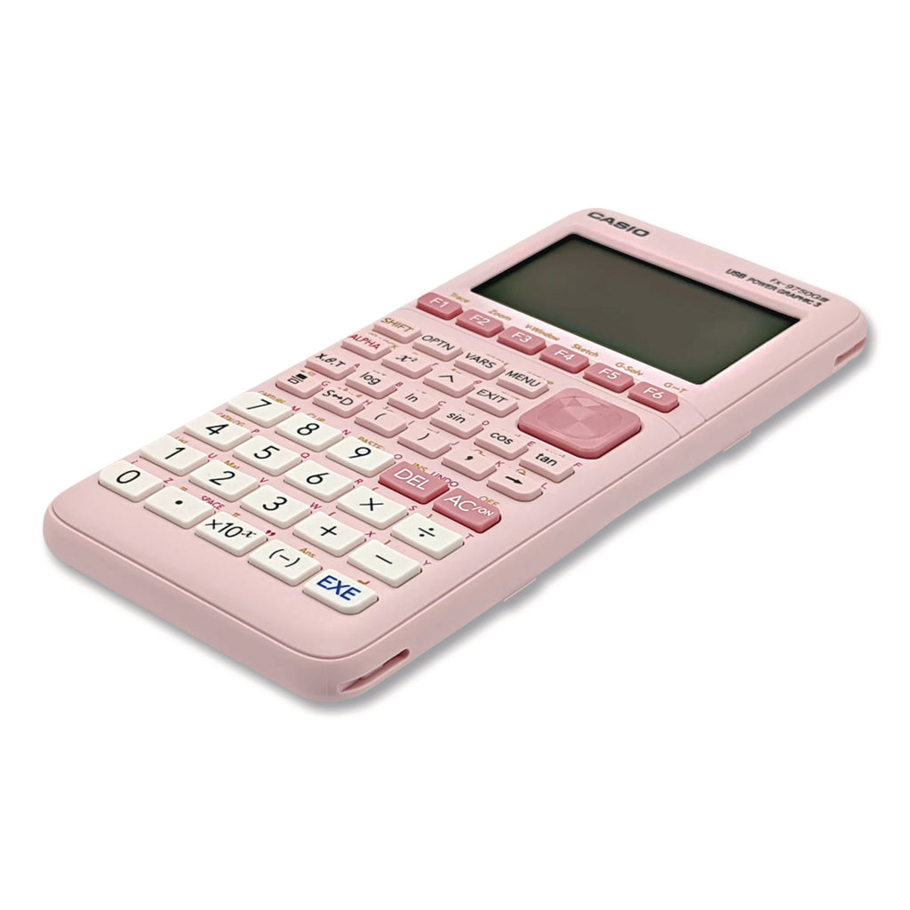 FX-9750GIII 3rd Edition Graphing Calculator, 21-Digit LCD, Pink