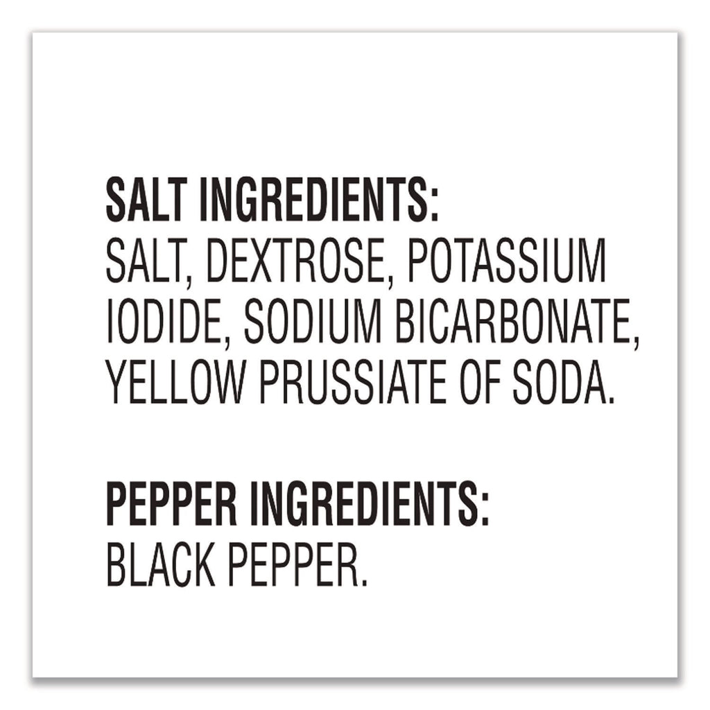 Salt and Pepper Shaker Combo, 4 oz Salt Dispenser and 1.5 oz Pepper Dispenser