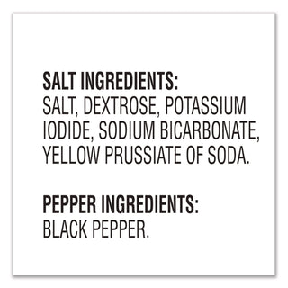 Salt and Pepper Shaker Combo, 4 oz Salt Dispenser and 1.5 oz Pepper Dispenser