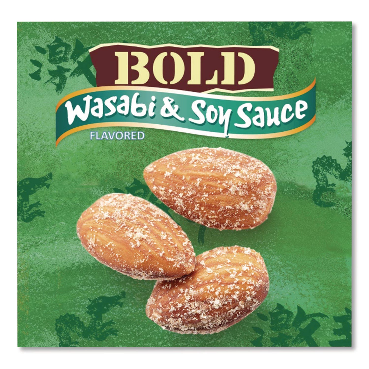 Wasabi and Soy Sauce Flavored Almonds, 4 oz Bag, 12 Bags/Box