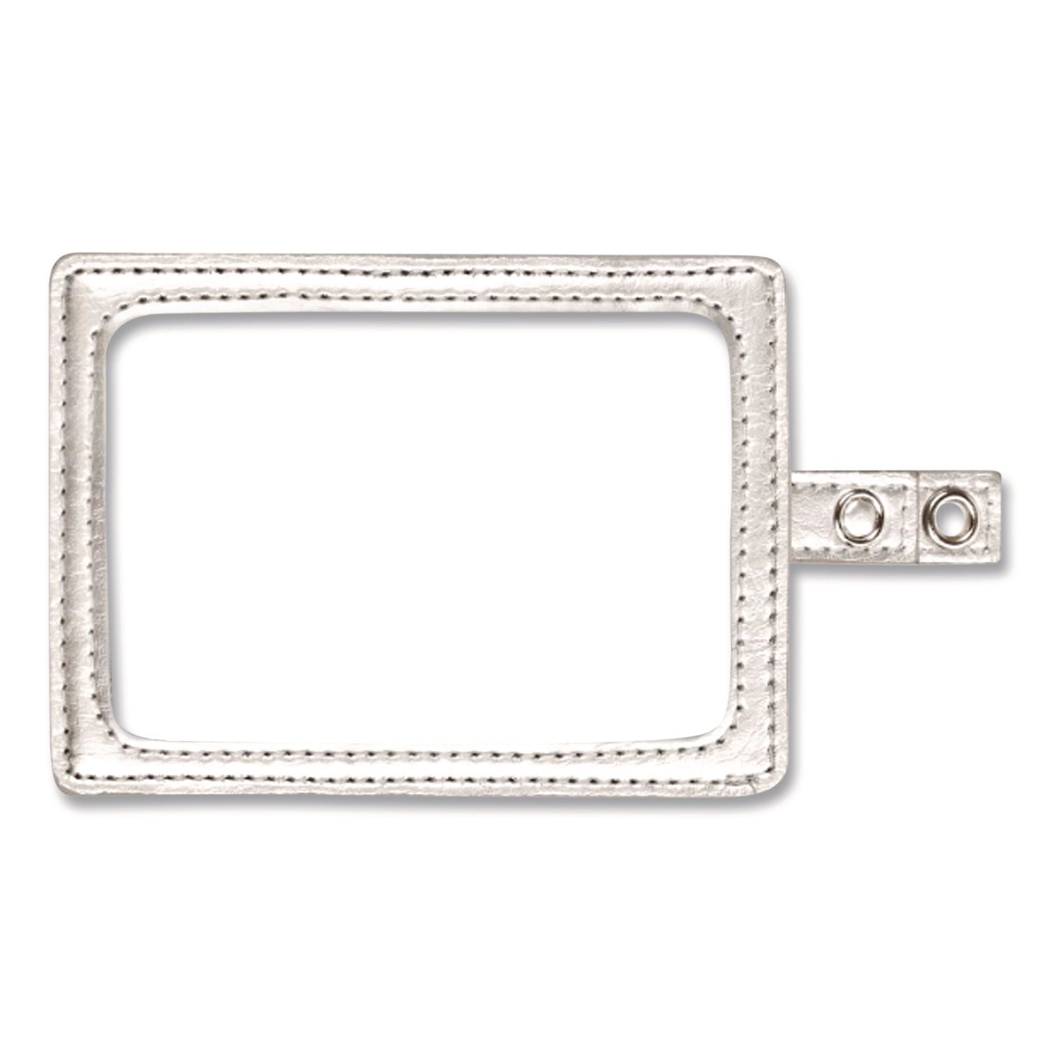 MyID Leather ID Badge Holder, Vertical/Horizontal, 2.5 x 4, Silver