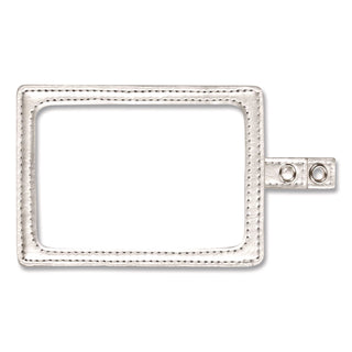 MyID Leather ID Badge Holder, Vertical/Horizontal, 2.5 x 4, Silver