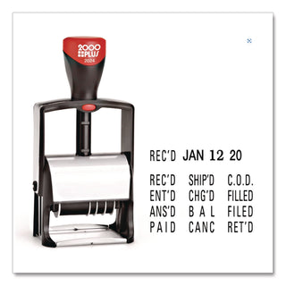 Classic Line Message Dater, Self-Inking, 12 Phrases, 5 Years, 1.75 x 0.25, Black