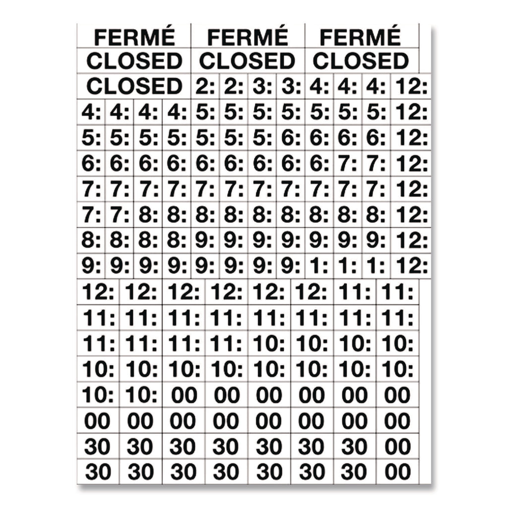 Open/Closed Business Hours Sign Kit, 8 x 12, Red
