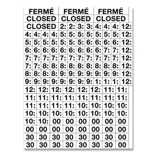 Open/Closed Business Hours Sign Kit, 8 x 12, Red