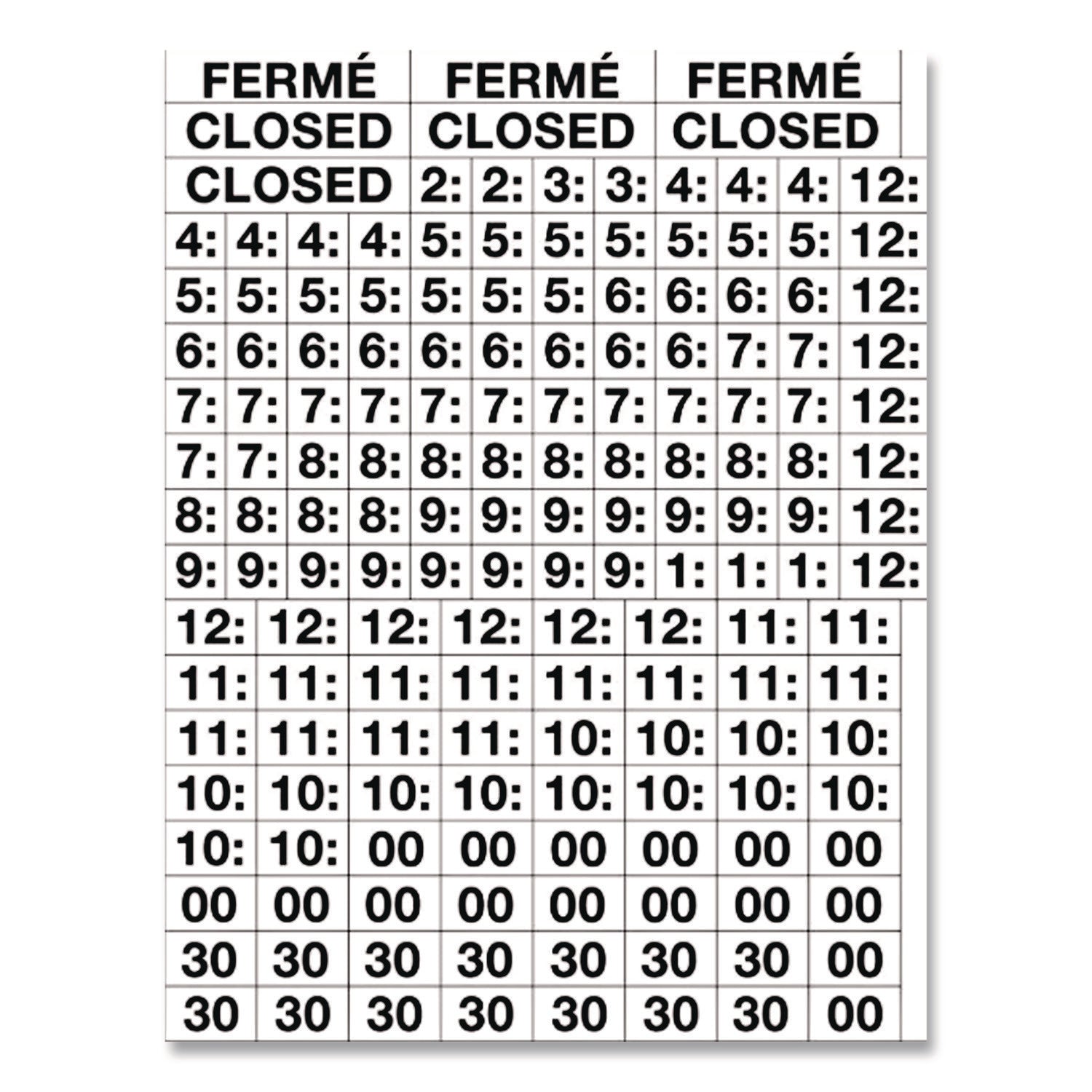 Open/Closed Business Hours Sign Kit, 8 x 12, Red