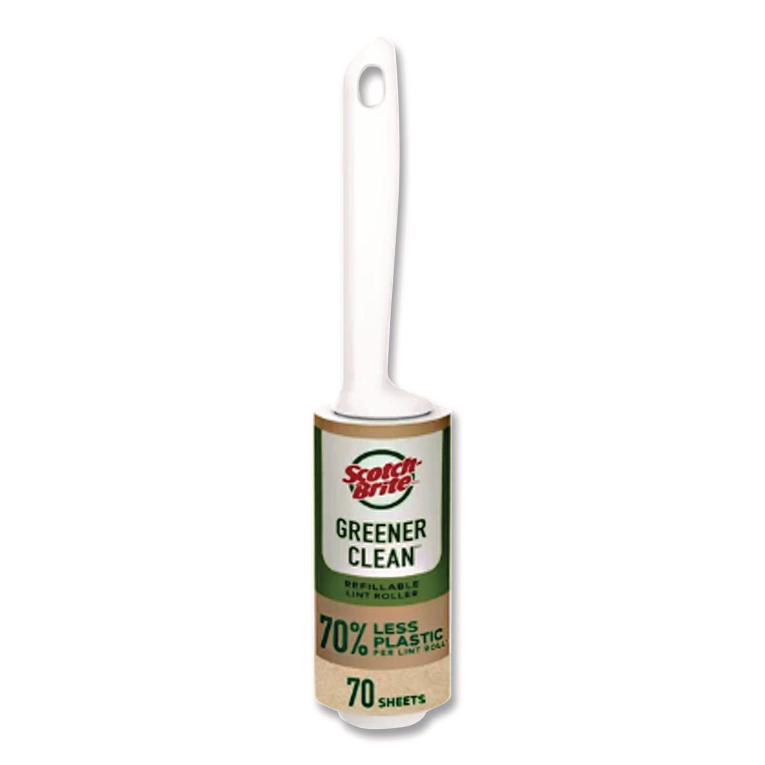 Greener Clean Lint Roller, 4" x 29.4 ft, 70 Sheets/Roller