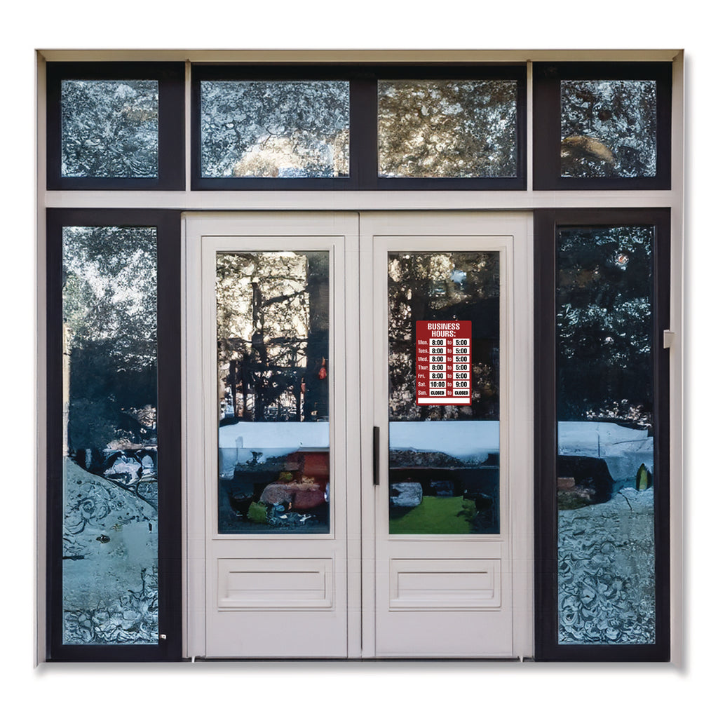 Open/Closed Business Hours Sign Kit, 8 x 12, Red