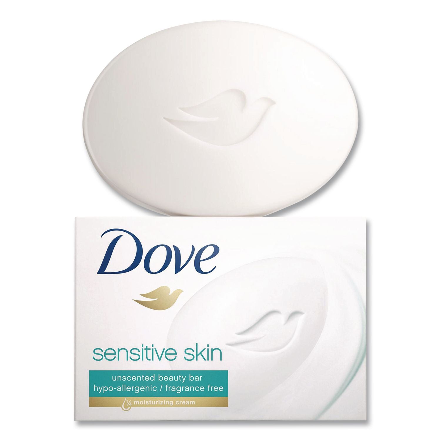 Sensitive Skin Bath Bar, Unscented, 4.5 oz Bar, 8 Bars/Pack, 9 Packs/Carton