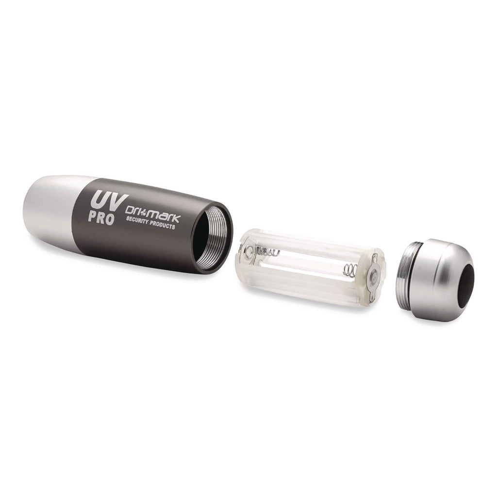 UV Pro Ultraviolet Counterfeit Detecto, UV Light; Watermark, U.S.; Most Foreign Currencies, 7.28 x 3.74 x 4.21, Black/Silver