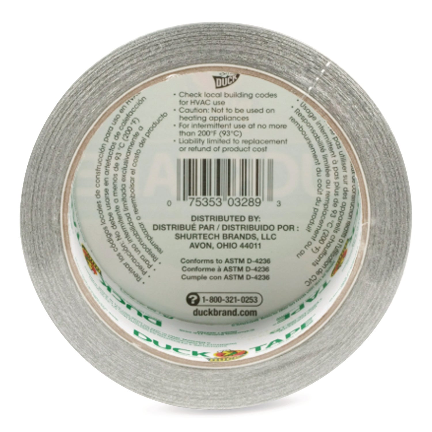 Colored Duct Tape, 3" Core, 1.88" x 10 yds, Chrome
