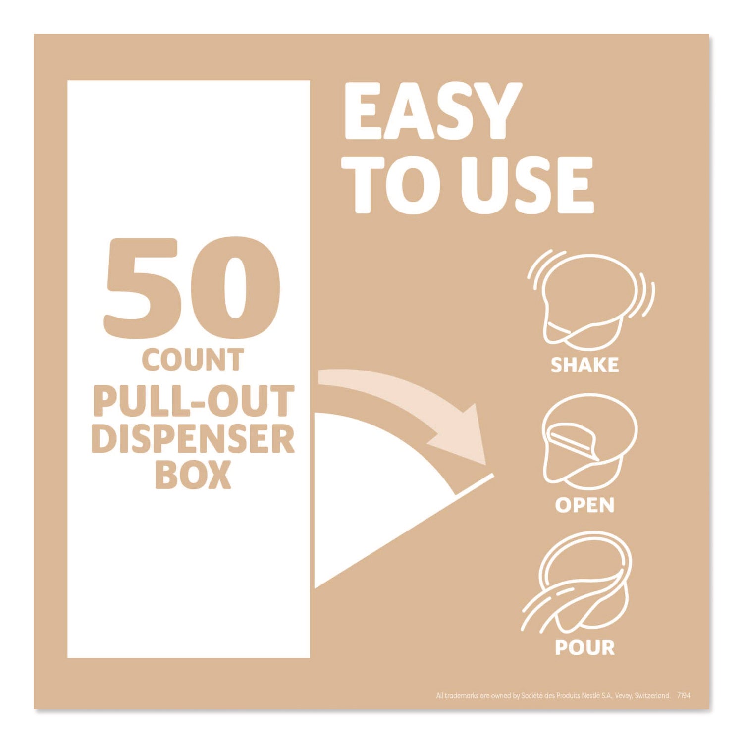 Liquid Coffee Creamer, Original, 0.38 oz Mini Cups, 50/Box, 4 Boxes/Carton, 200 Total/Carton