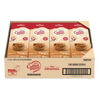 Liquid Coffee Creamer, Original, 0.38 oz Mini Cups, 50/Box, 4 Boxes/Carton, 200 Total/Carton