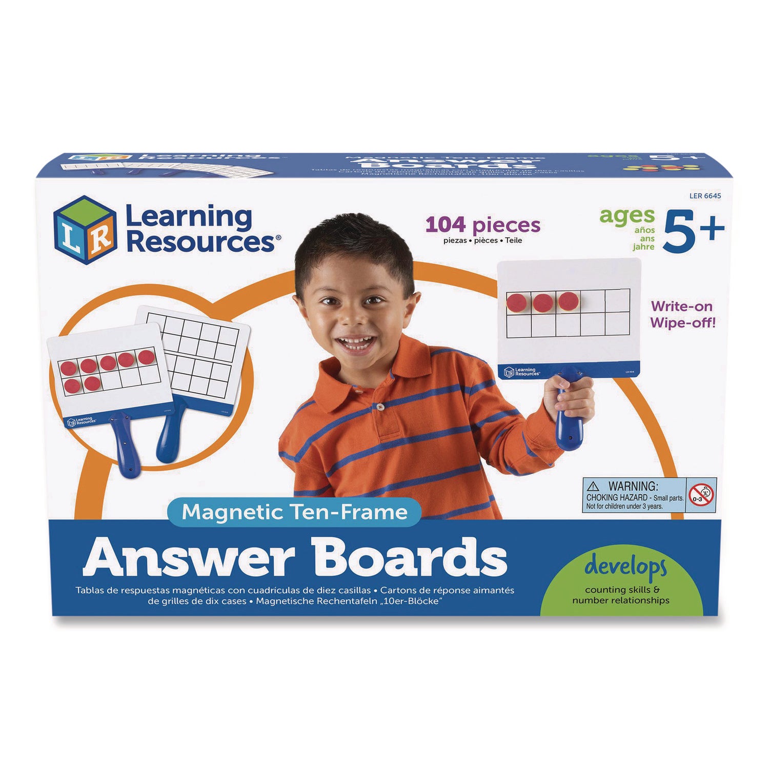 Learning Resources Magnetic 10-frame Answer Boards - Theme/Subject: Learning - Skill Learning: Mathematics, Counting, Operation - 4-7 Year - Red, Yellow