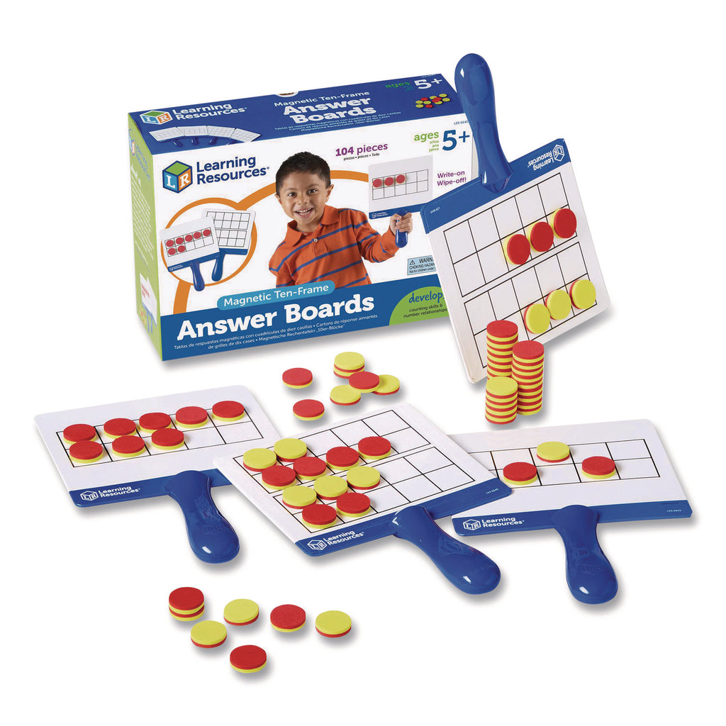 Learning Resources Magnetic 10-frame Answer Boards - Theme/Subject: Learning - Skill Learning: Mathematics, Counting, Operation - 4-7 Year - Red, Yellow