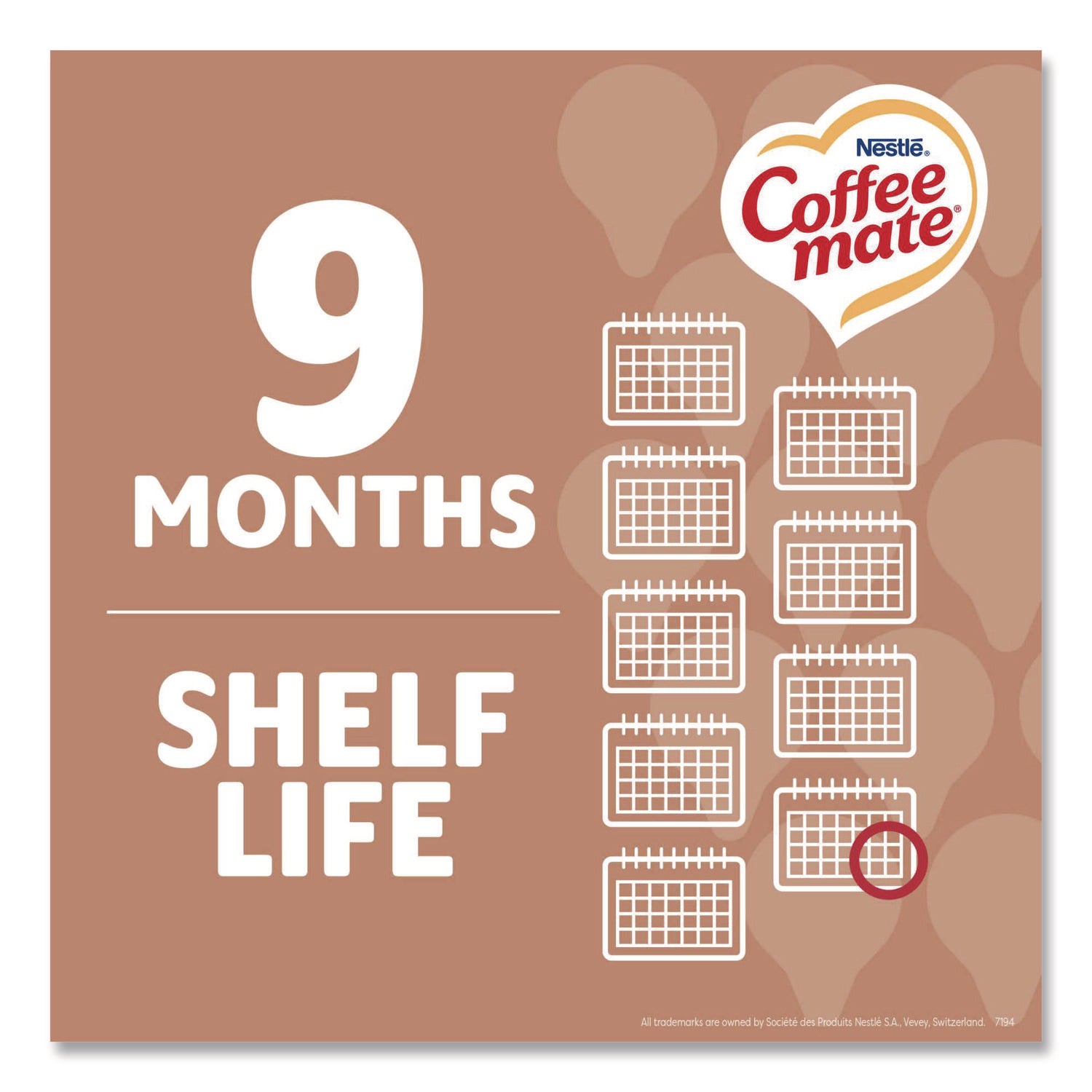 Liquid Coffee Creamer, Cafe Mocha, 0.38 oz Mini Cups, 50/Box, 4 Boxes/Carton, 200 Total/Carton