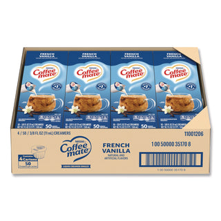 Liquid Coffee Creamer, French Vanilla, 0.38 oz Mini Cups, 50/Box, 4 Boxes/Carton, 200 Total/Carton