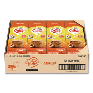 Liquid Coffee Creamer, Hazelnut, 0.38 oz Mini Cups, 50/Box, 4 Boxes/Carton, 200 Total/Carton