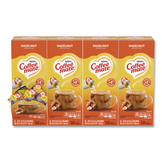 Liquid Coffee Creamer, Hazelnut, 0.38 oz Mini Cups, 50/Box, 4 Boxes/Carton, 200 Total/Carton